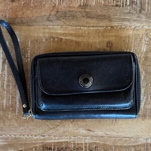 Coach Black Leather Wristlet